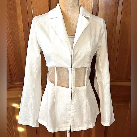 Mesh Hook and Eye Blazer Jacket - Picture 11 of 16